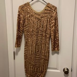 Forever 21 Gold Sequin Dress Size M